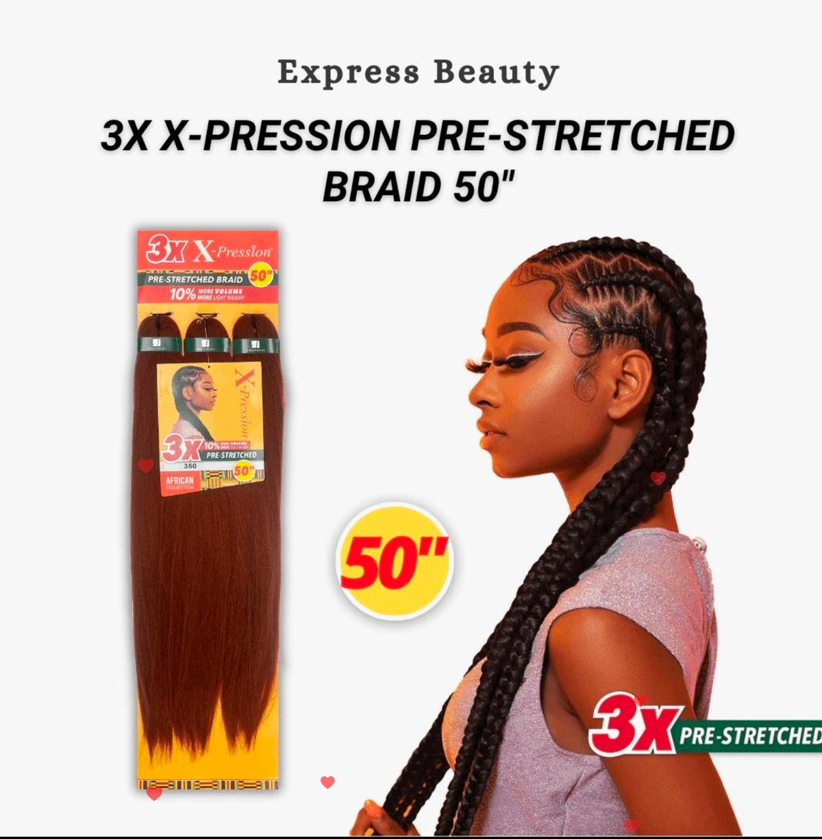 X-Pression pre-stretched braiding hair