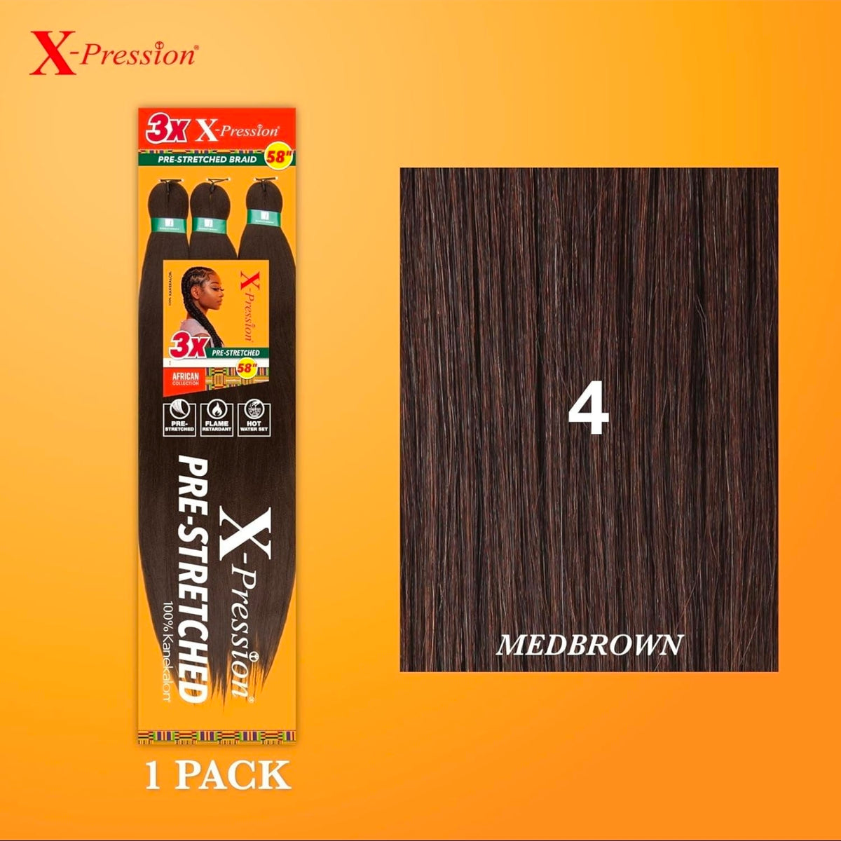 X-Pression pre-stretched braiding hair