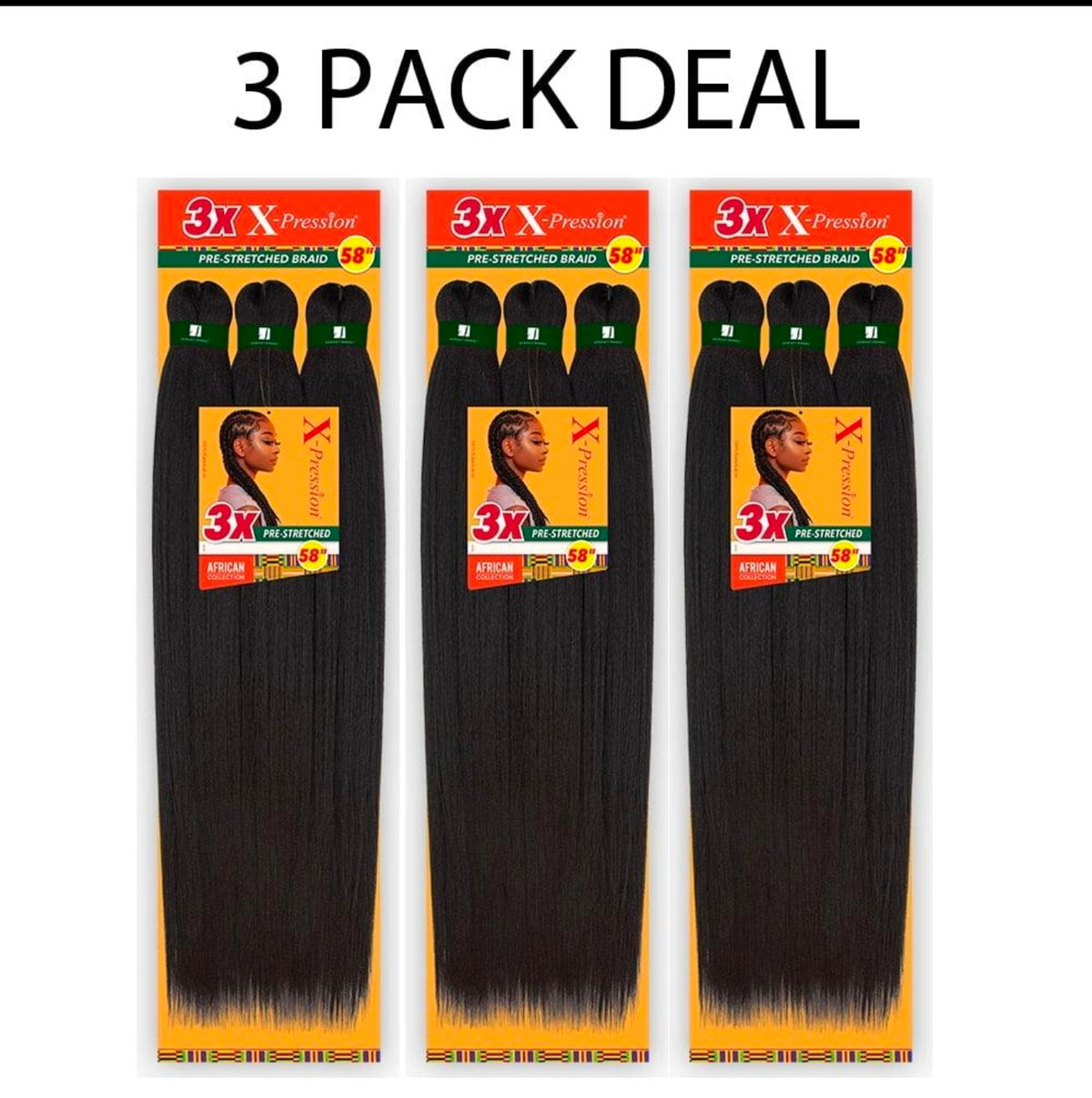 X-Pression pre-stretched braiding hair